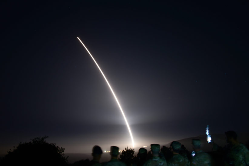 An unarmed Minuteman III ICBM launches from Vandenberg Space Force Base in California on 11 August 2021, destined for the Kwajalein Atoll on the Marshall Islands.
