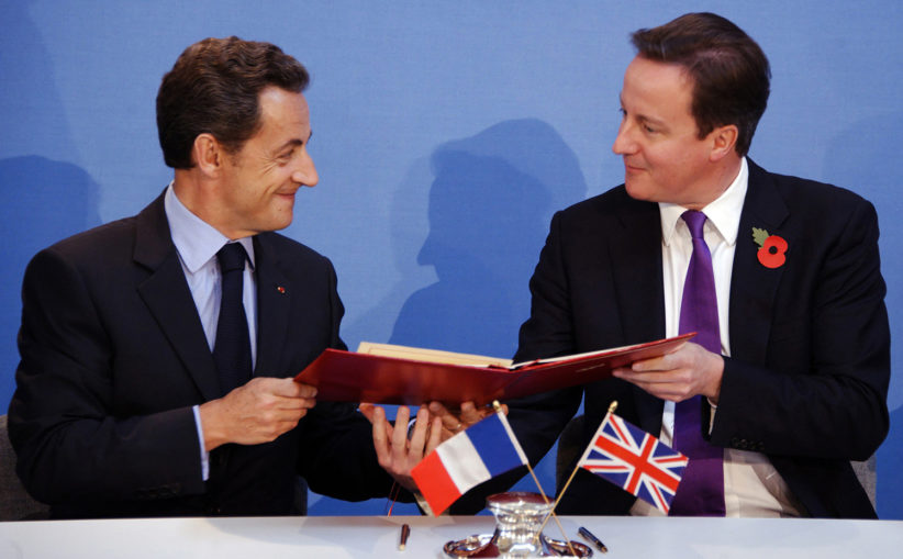 Former French President Nicolas Sarkozy and former UK Prime Minister David Cameron deepening nuclear ties at Lancaster House, London, 2 November 2010.