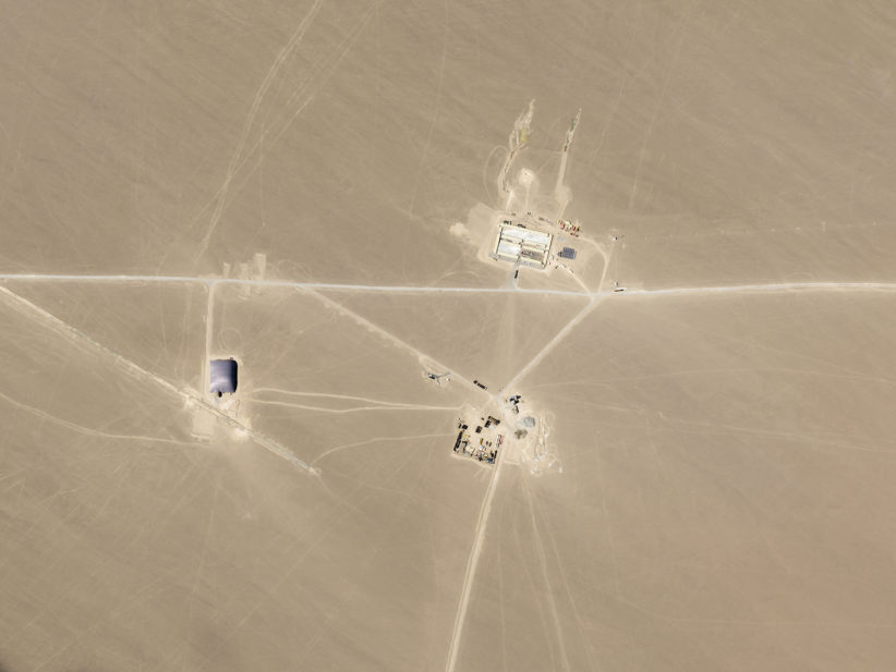 This 25 July 2021 satellite image shows what analysts from the Federation of American Scientists believe is construction of a missile silo near Hami in China.